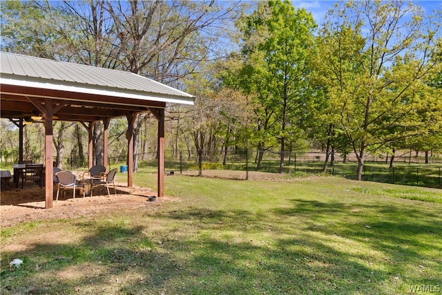 view of yard with a gazebo