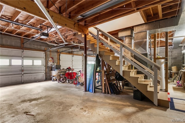 garage featuring a garage door opener