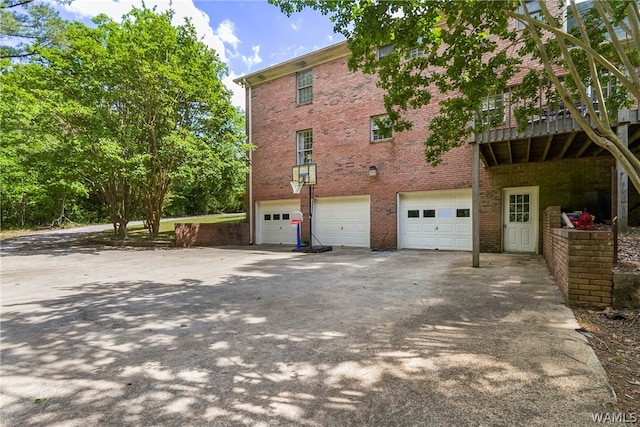 view of home's exterior with a garage