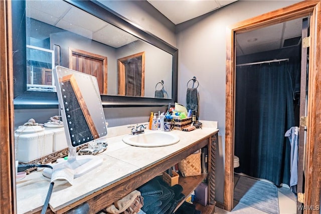 bathroom featuring toilet and vanity