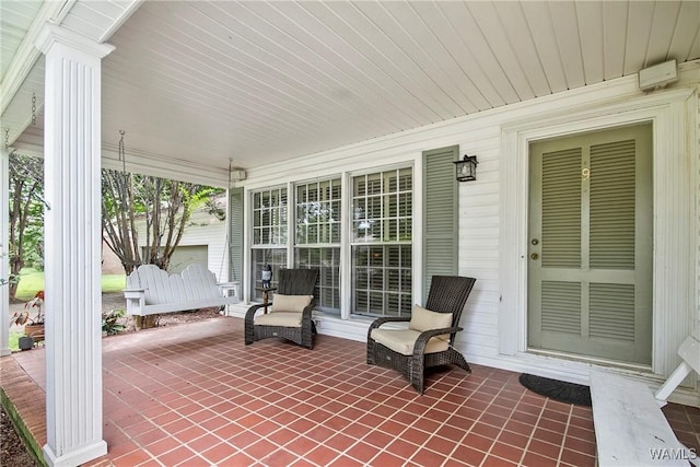 view of patio with covered porch