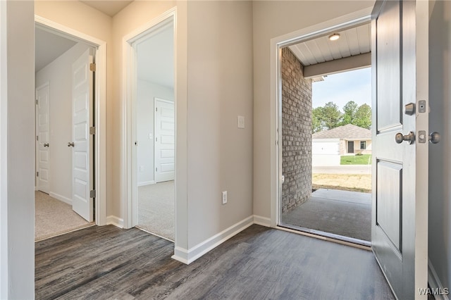 entryway featuring dark hardwood / wood-style floors