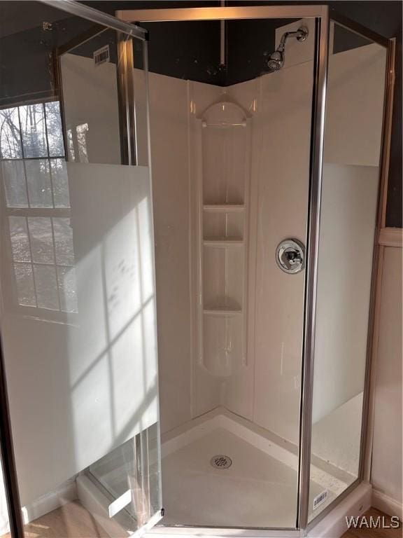 bathroom with a shower