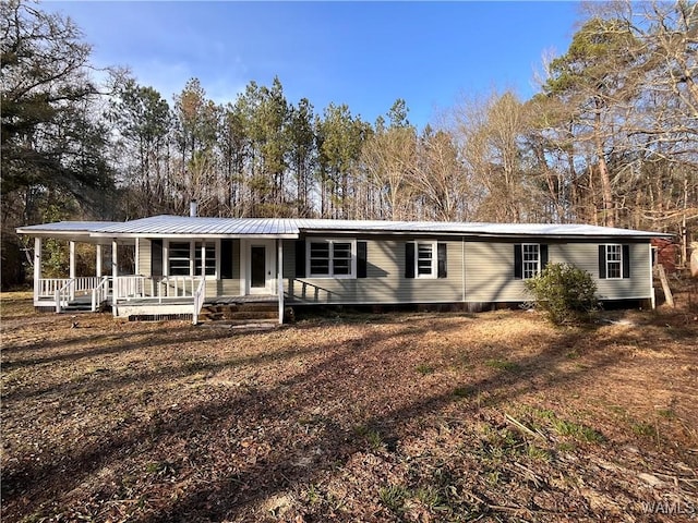 view of front of home with covered porch