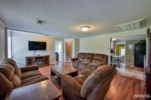 living room with hardwood / wood-style flooring