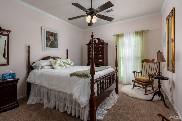 1137 Germantown Rd, Tuscaloosa, AL 35406 - carpeted bedroom with crown molding and a ceiling fan