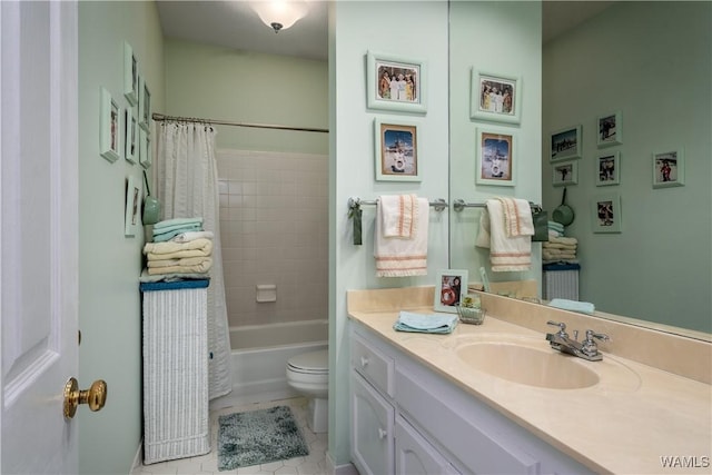 1137 Germantown Rd, Tuscaloosa, AL 35406 - bathroom with vanity, shower / tub combo with curtain, and tile patterned floors