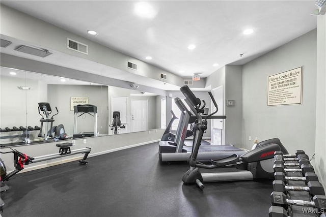 303 Helen Keller Blvd Unit B117, Tuscaloosa, AL 35404 - gym featuring recessed lighting, visible vents, and baseboards