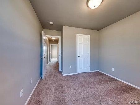 unfurnished bedroom with carpet floors