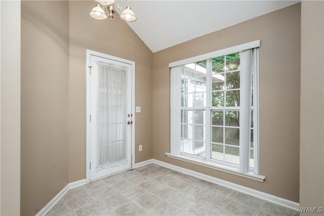 6128 Covington Villas Dr, Tuscaloosa, AL 35405 - entryway with vaulted ceiling and a chandelier
