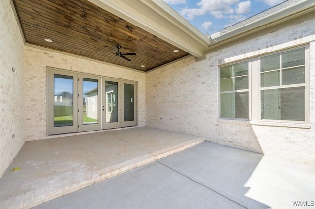 407 Edgefield Mews Cir, Tuscaloosa, AL 35406 - view of patio / terrace featuring french doors and ceiling fan