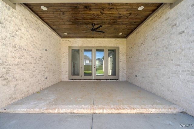 407 Edgefield Mews Cir, Tuscaloosa, AL 35406 - property entrance featuring french doors, a patio area, and ceiling fan