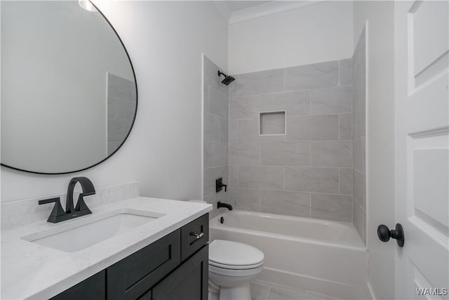 407 Edgefield Mews Cir, Tuscaloosa, AL 35406 - full bathroom with vanity, shower / bathtub combination, and ornamental molding
