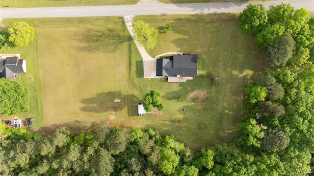 drone / aerial view with a rural view