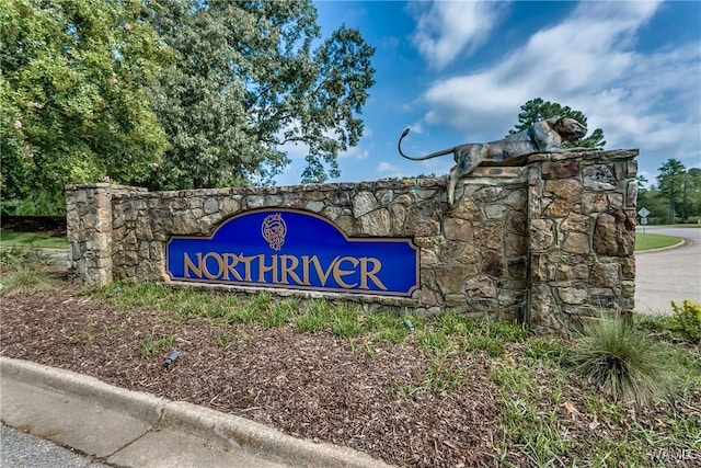 view of community sign