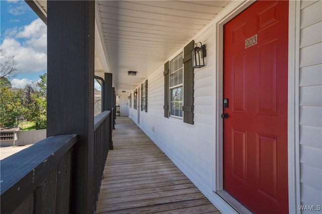 entrance to property with a porch