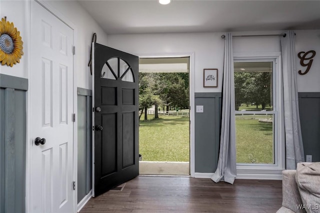 15120 Lakeland Forest Dr, Northport, AL 35475 - entryway featuring dark wood finished floors, healthy amount of natural light, and recessed lighting