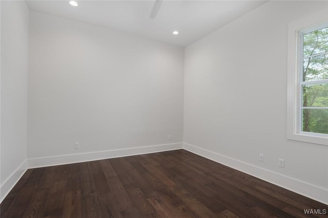 14817 Highpoint Cv, Northport, AL 35475 - empty room featuring dark wood-type flooring, recessed lighting, and a ceiling fan