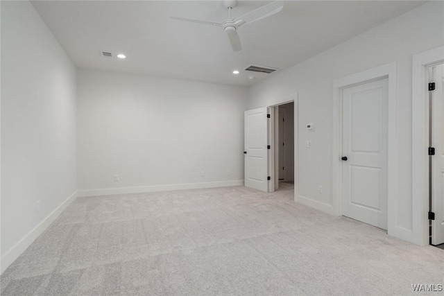 14817 Highpoint Cv, Northport, AL 35475 - unfurnished bedroom featuring light carpet, recessed lighting, and a ceiling fan