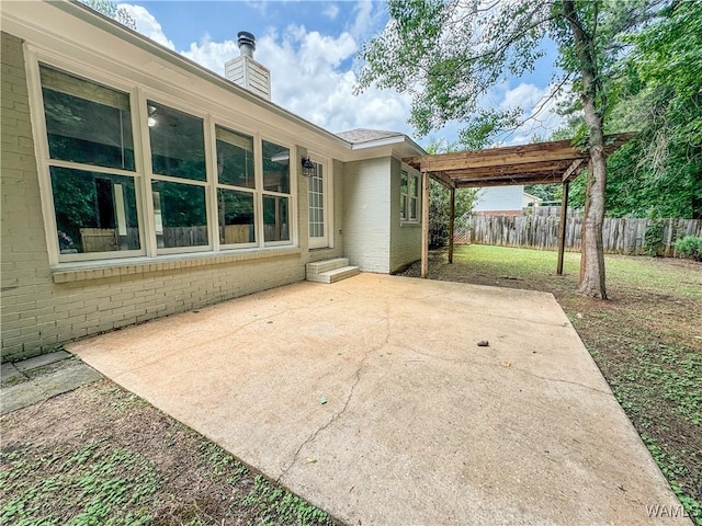 view of patio with a pergola