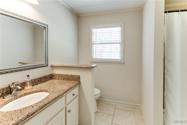 4809 Dove Creek Ave, Northport, AL 35473 - bathroom featuring vanity, crown molding, and tile patterned flooring