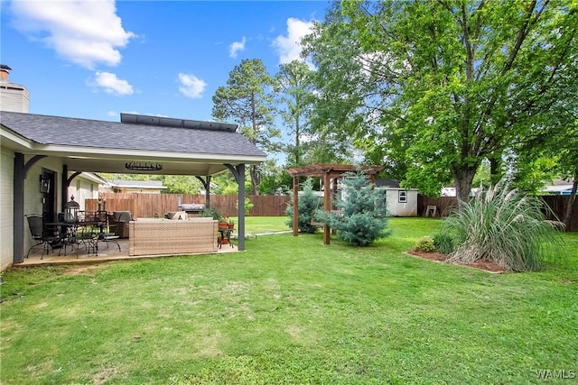 2507 Twin Mnr, Northport, AL 35476 - view of yard with an outdoor hangout area, a pergola, and a patio