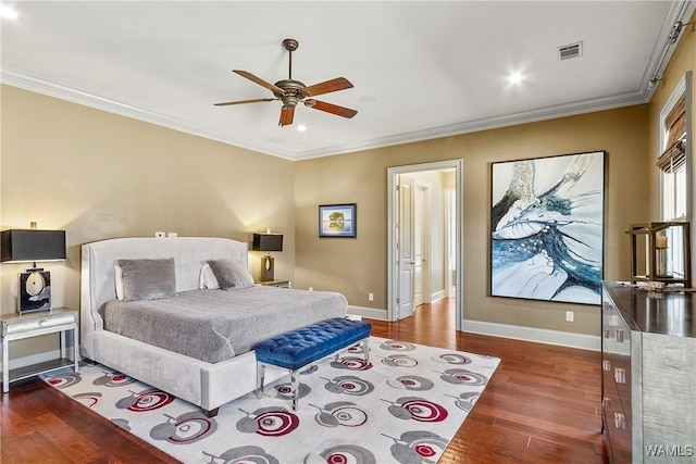 1006 Shady Tree Ln, Tuscaloosa, AL 35406 - bedroom featuring wood finished floors, ornamental molding, baseboards, and visible vents