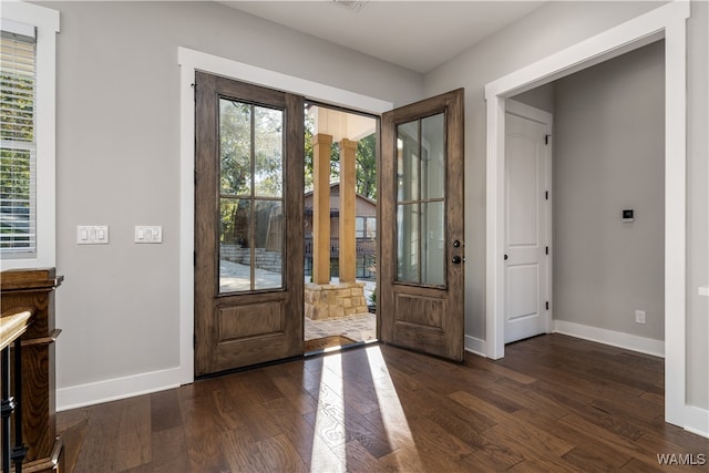 foyer featuring dark hardwood / wood-style flooring