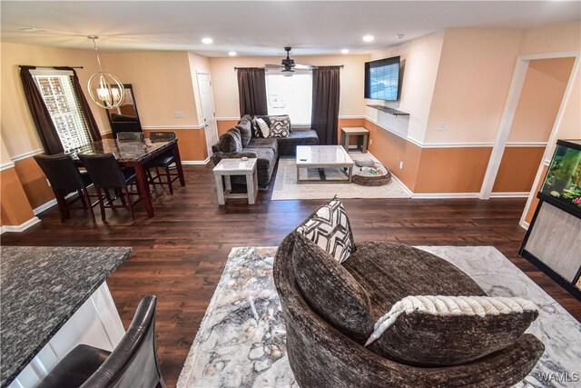 3207 33rd St, Northport, AL 35476 - living area featuring recessed lighting, wood finished floors, and baseboards
