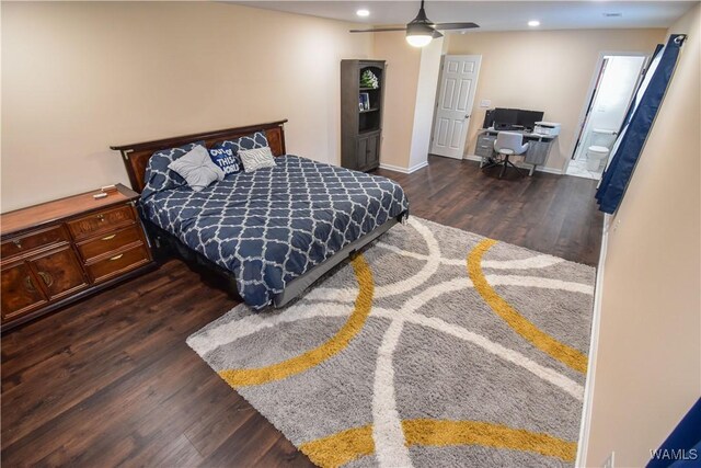 3207 33rd St, Northport, AL 35476 - bedroom featuring wood finished floors, ceiling fan, recessed lighting, and baseboards