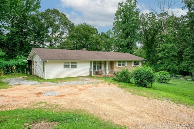 12515 Bone Camp Rd, Northport, AL 35475 - ranch-style home with dirt driveway and covered porch