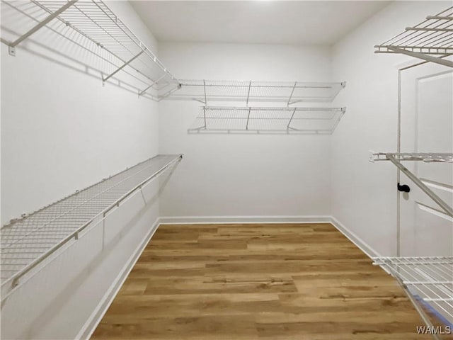 spacious closet with light wood-style floors