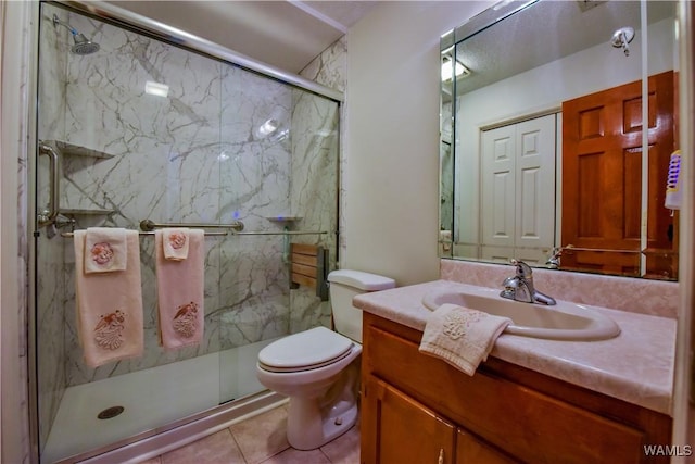 3541 Oak Bend Rd, Tuscaloosa, AL 35406 - bathroom with tile patterned floors, vanity, and a marble finish shower
