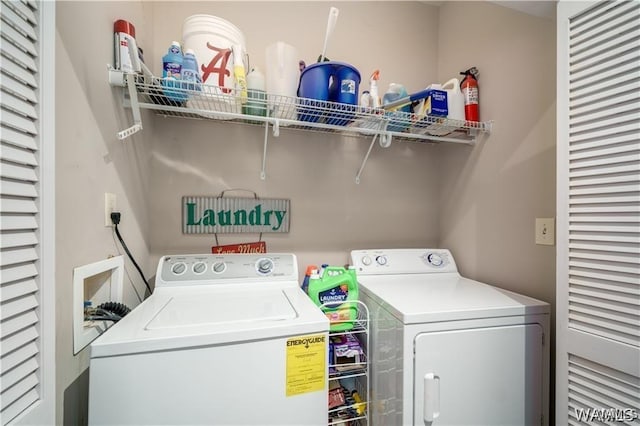 laundry area with washer and clothes dryer