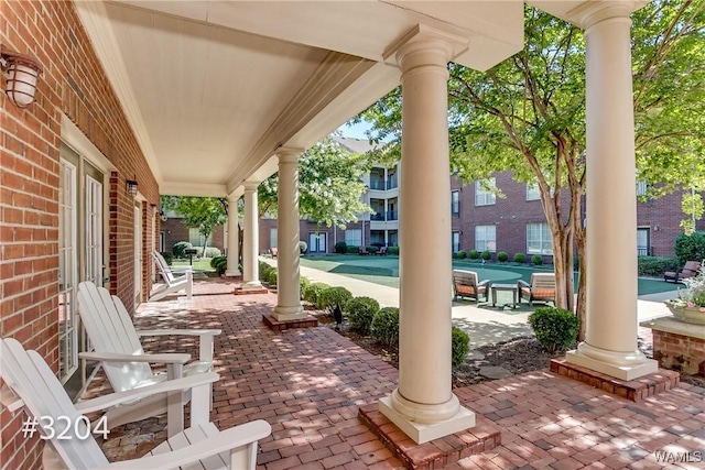 view of patio with covered porch
