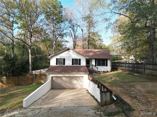 view of front of house with a garage