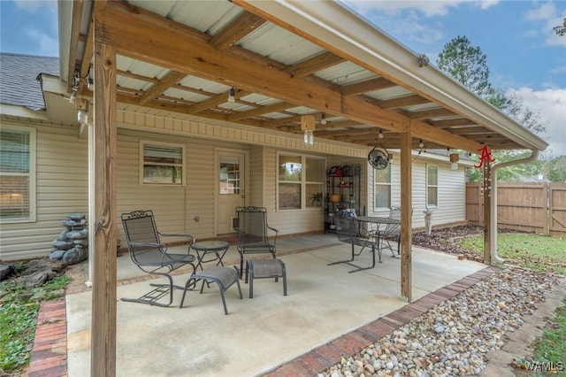 view of patio with fence