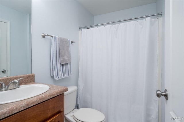 bathroom with toilet and vanity