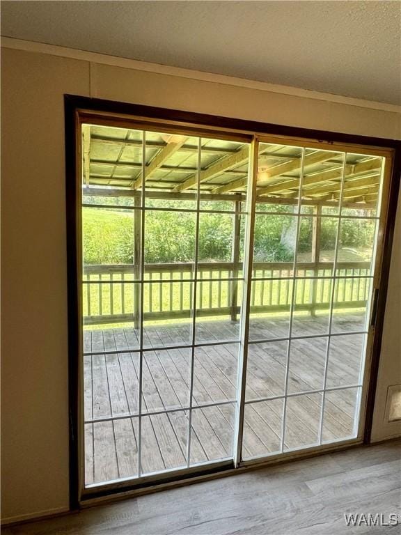 4247 W Ashby Rd, Brierfield, AL 35035 - doorway to outside featuring wood finished floors