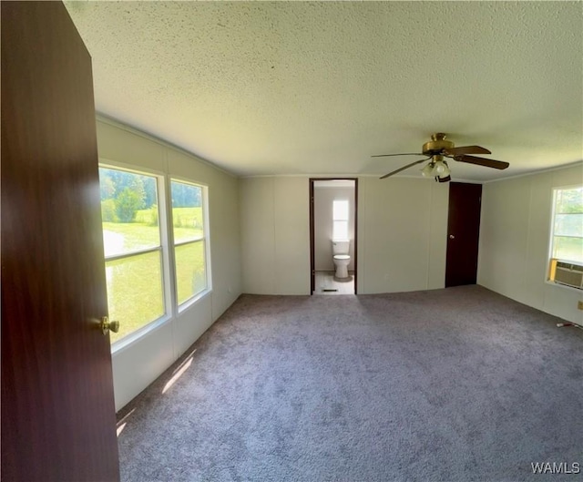 4247 W Ashby Rd, Brierfield, AL 35035 - carpeted empty room with a ceiling fan, a textured ceiling, and cooling unit