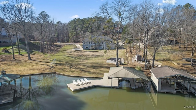 20892 Sharon Dr, Lake View, AL 35111 - view of dock featuring boat lift