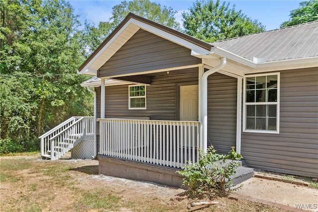 exterior space with a porch