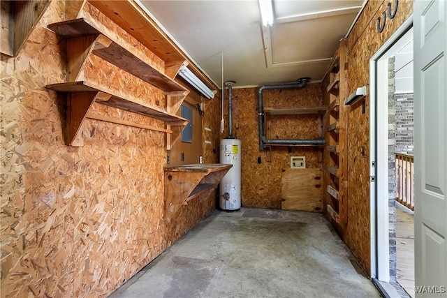 storage room featuring gas water heater