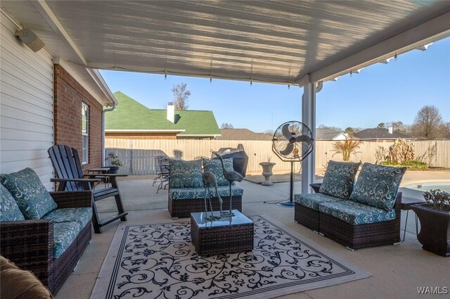 view of patio featuring outdoor lounge area