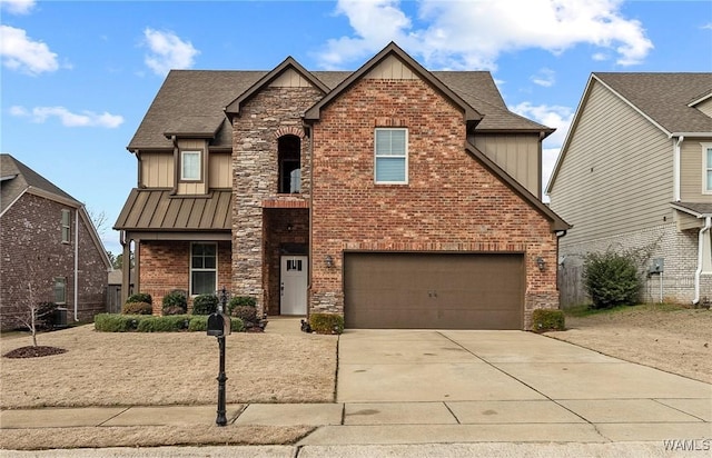 view of front of house with a garage