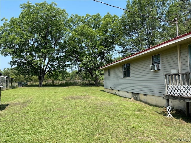 view of yard featuring cooling unit