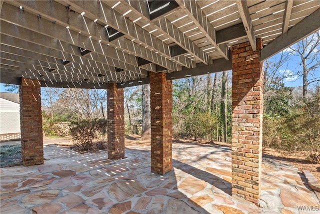 view of patio with a pergola