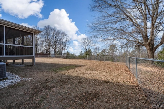 view of yard with a sunroom