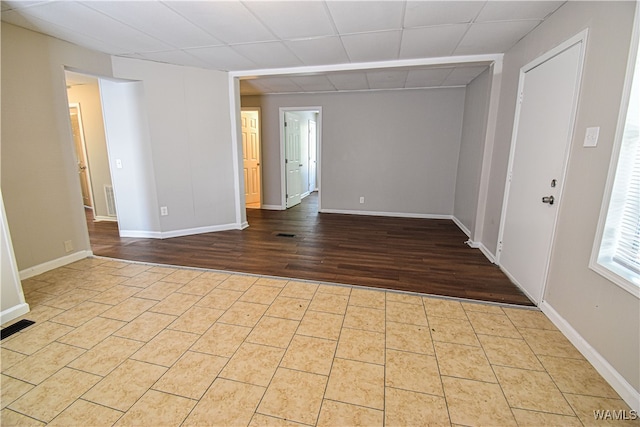 empty room featuring light hardwood / wood-style floors