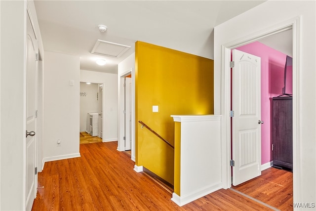 hall featuring hardwood / wood-style flooring